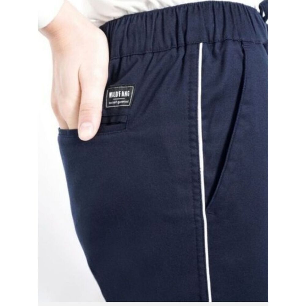 Wildfang The Essential Piped Drawstring Pant Navy Blue Size Small Nwt — image 4 of 8